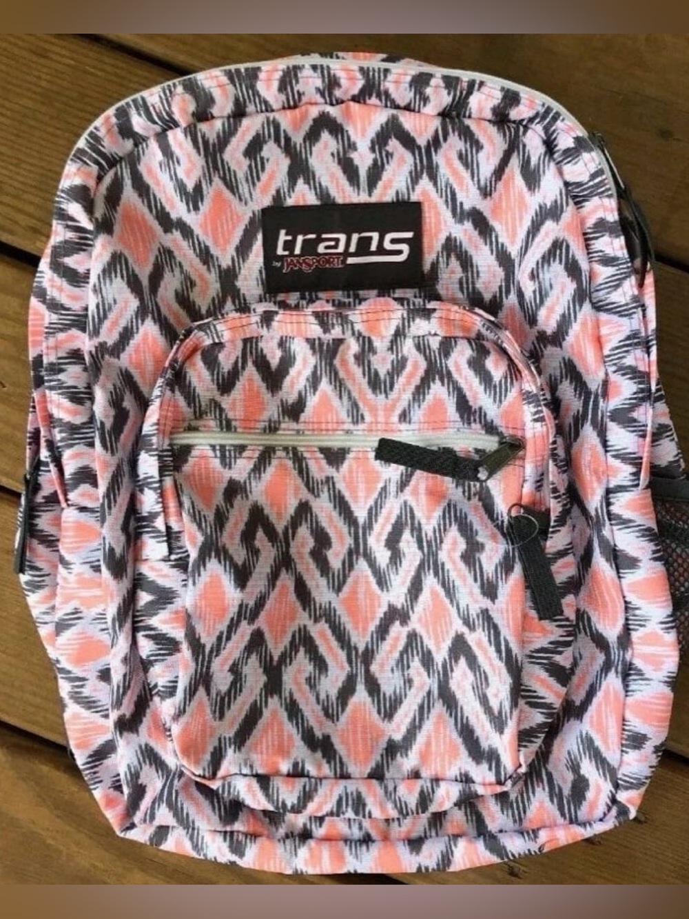 Trans By JanSport 17" SuperMax Backpack Shady Grey Ikat 15” Laptop